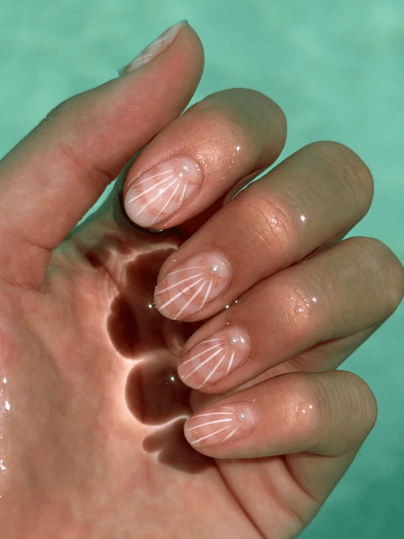 Sea shell nail art